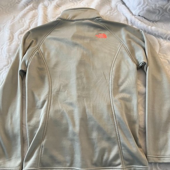 The Northface track jacket size XL 18 girls silver/gray and coral trim - Picture 4 of 4